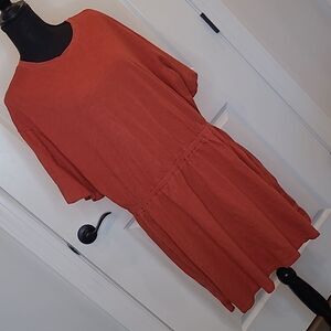 Old Navy 2X Burnt Orange Crew Neck Dress